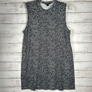 J. Jill Wearever Sleeveless A-Line Black White Jersey Knit Dress Size M Petite